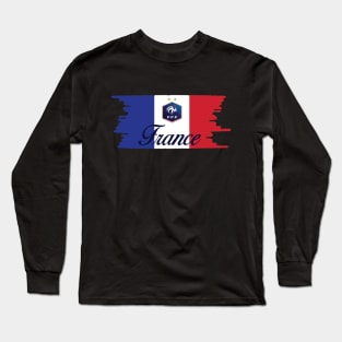 France Flag with Logo Long Sleeve T-Shirt